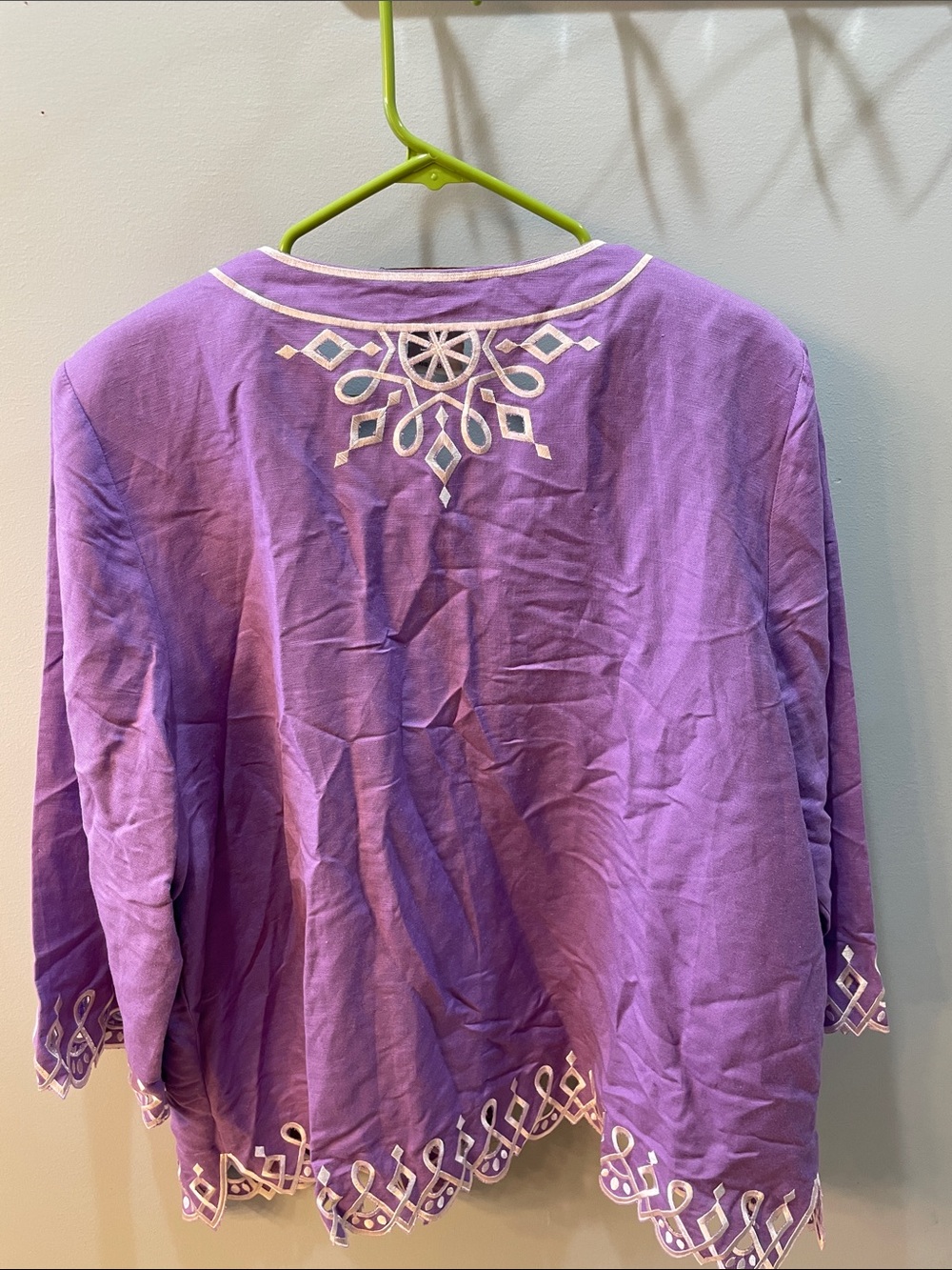 Bob Mackie Lavender Embroidered Jacket & Shell Set - Picture 3 of 5